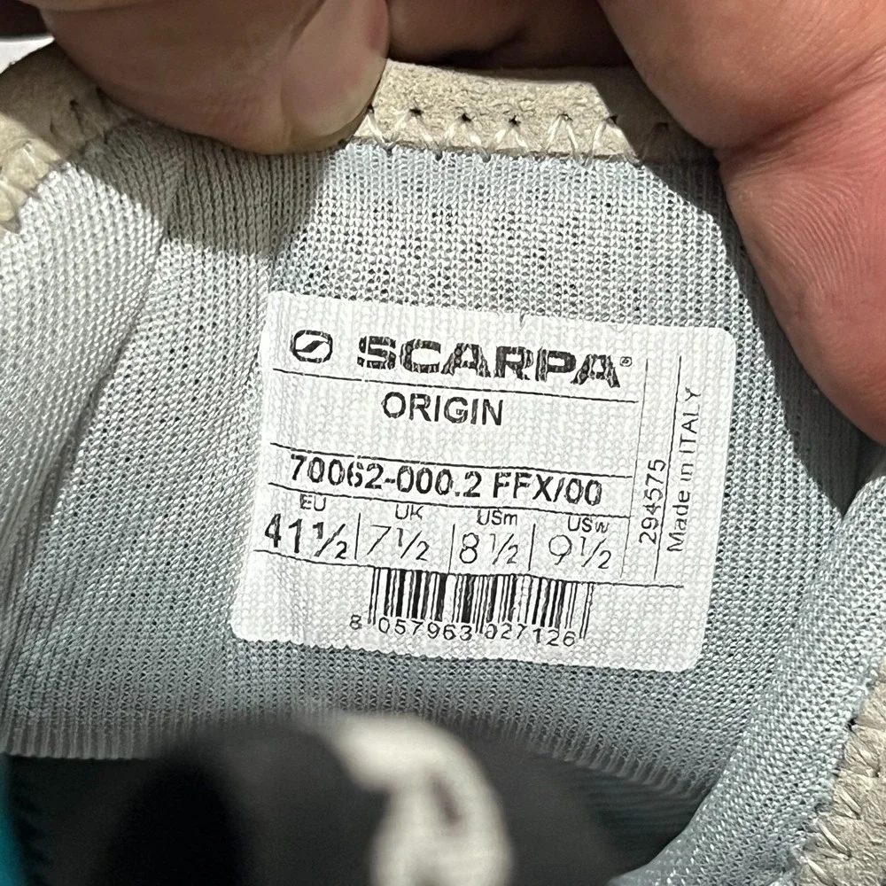 Scarpa Origin Mens Iron Gray Black Adjustable Fit Climbing Shoes 8.5 9.5